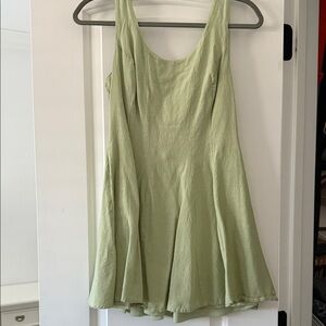 Japna Light Green Flowy Mini Dress